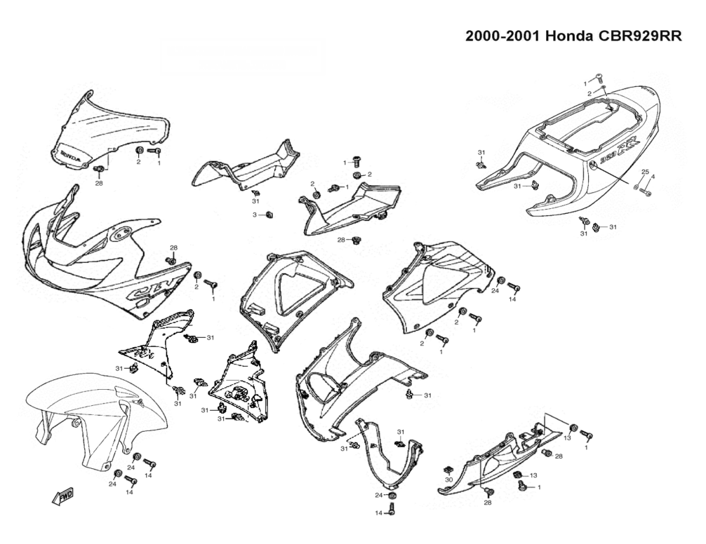 Honda cbr oem schmatic layout